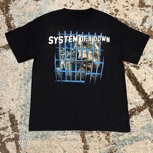 Vintage 2001 System of a Down Prison Song Shirt Size Large SOAD Numetal Band Tee